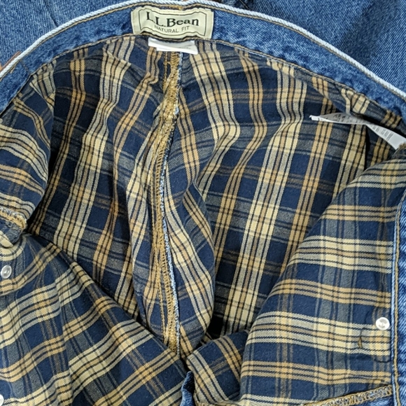 LL Bean Natural Fit Flannel Lined Jeans Size 32/34 - Picture 10 of 10